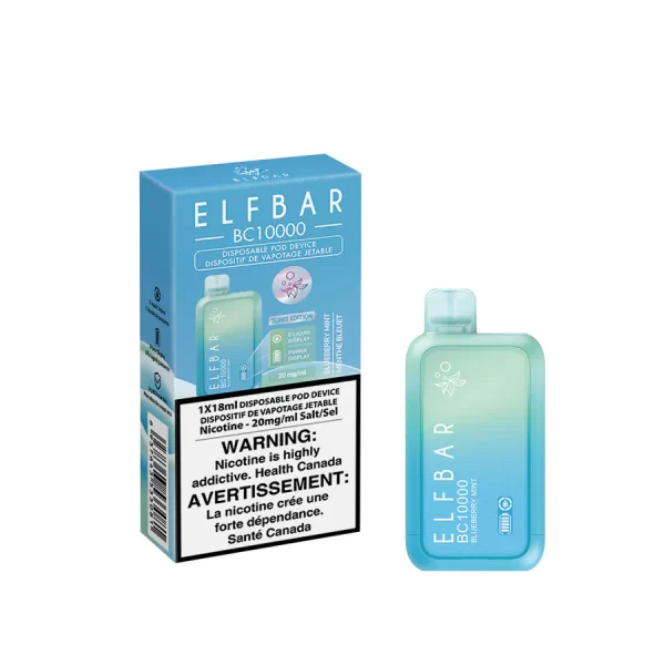 ELF BAR 10000 BLUEBERRY MINT RECHARGEABLE DISPOSABLE VAPE